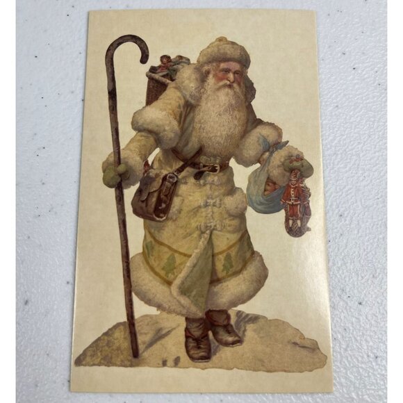 Hallmark Yuletide Santa 2002 Memories of Christmas Chalkware Ornament Postcard - Picture 9 of 16